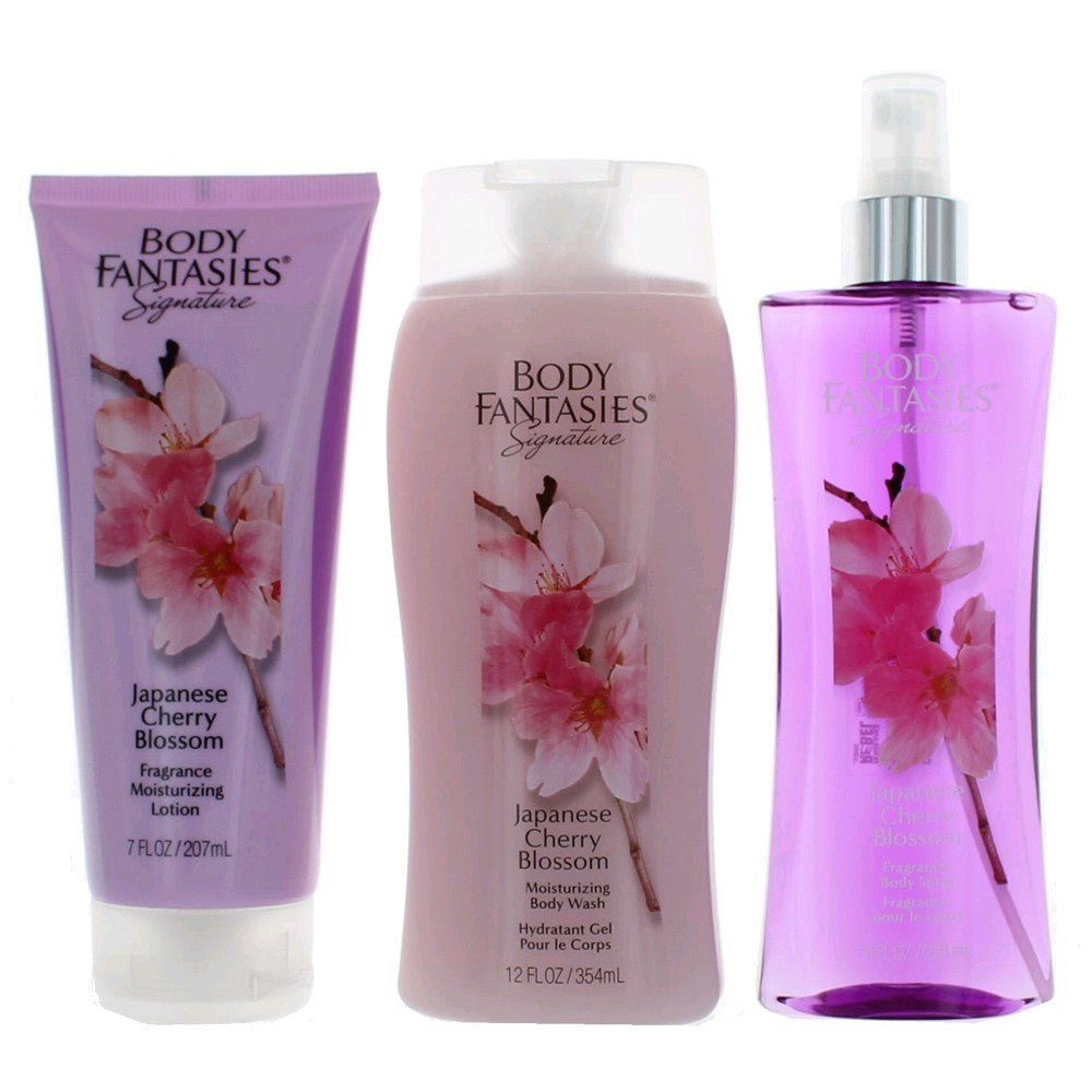 Japanese Cherry Blossom By Body Fantasies, 3 Piece Set For Women - Rochan Shop
