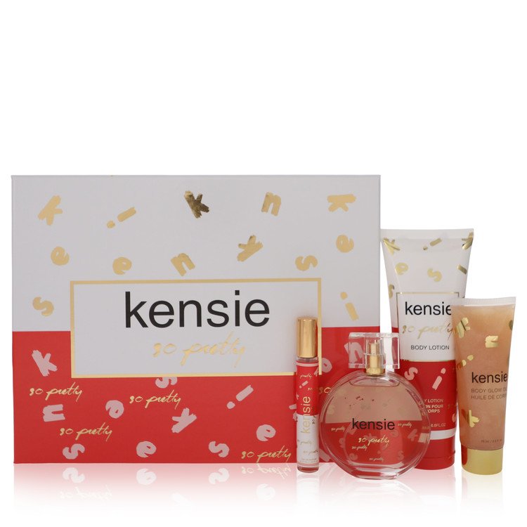 Kensie So Pretty By Kensie Gift Set 3.4 Oz Eau De Parfum Spray + .34 Oz Mini Edp Spray + 2.5 Oz Body Glow Oil + 6.8 Oz Body Lotion (Women) - Rochan Shop