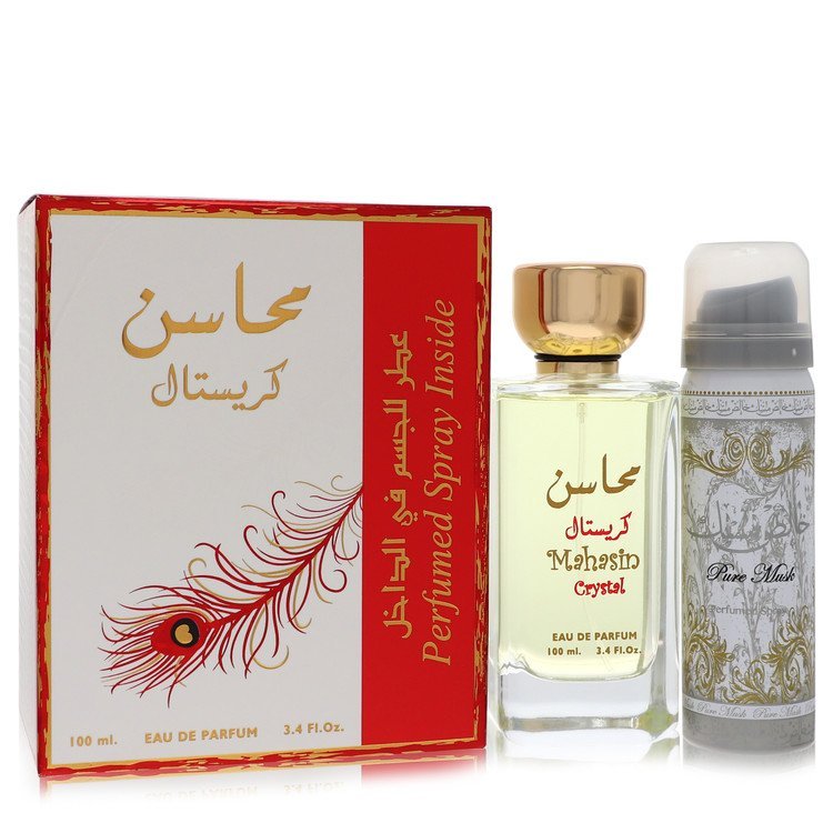 Lattafa Mahasin Crystal Eau De Parfum Spray With 1.7 Oz Deodorant Spray By Lattafa (Women) - Rochan Shop