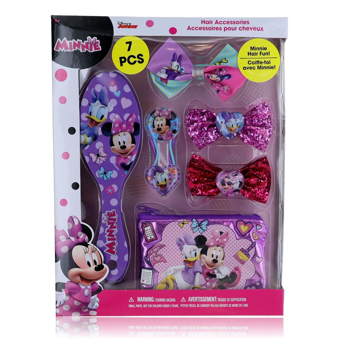 Minnie Mouse Brush & Hair Accessories By Disney, 7 Piece Set For Kids - Rochan Shop