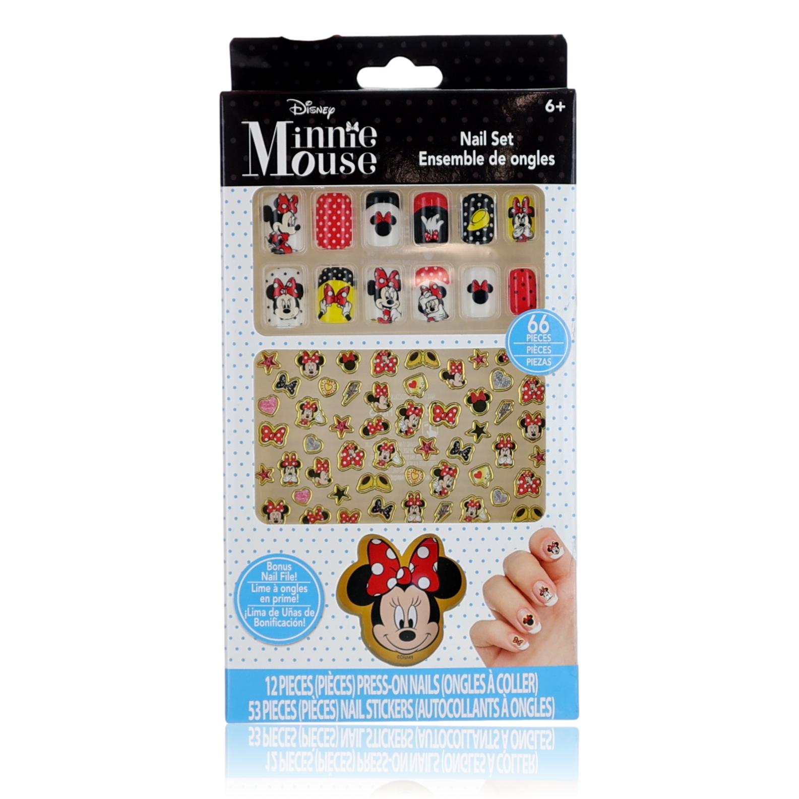 Minnie Mouse Nail Art Set By Disney, 66 Piece Set For Kids - Rochan Shop