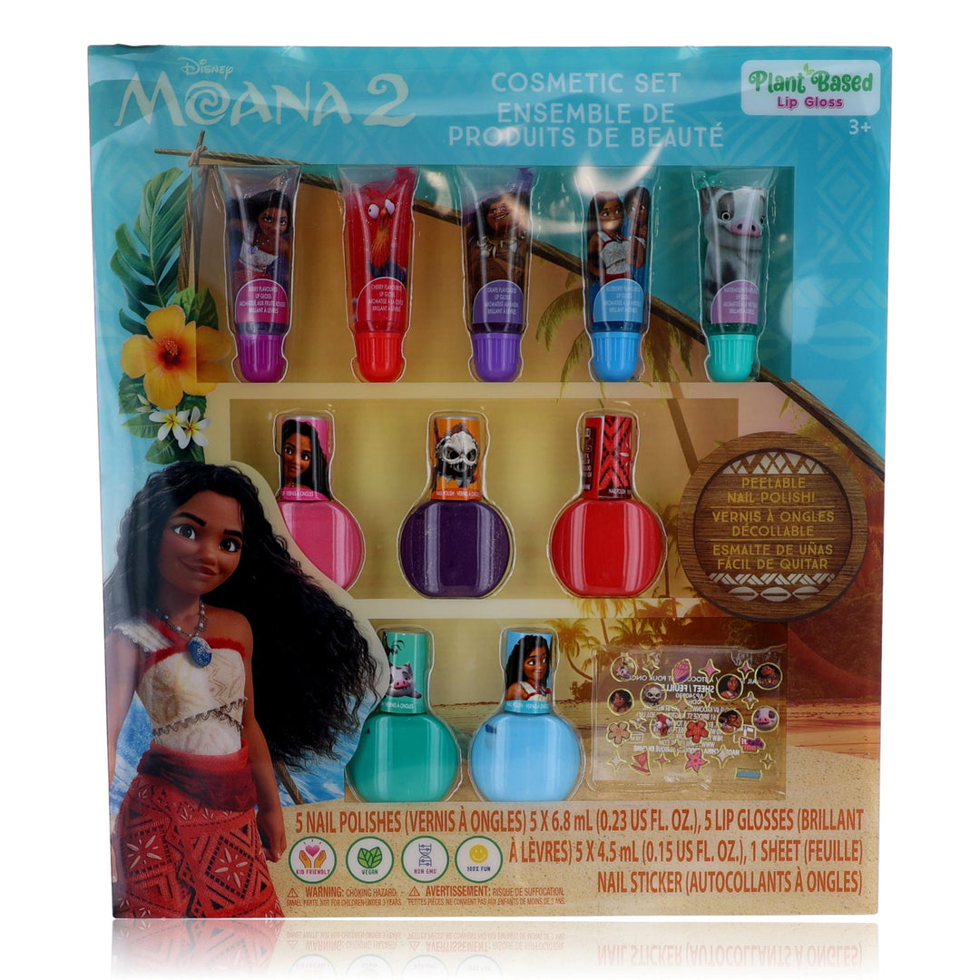 Moana Lip & Nail Cosmetic Set By Disney, 11 Piece Set For Kids - Rochan Shop