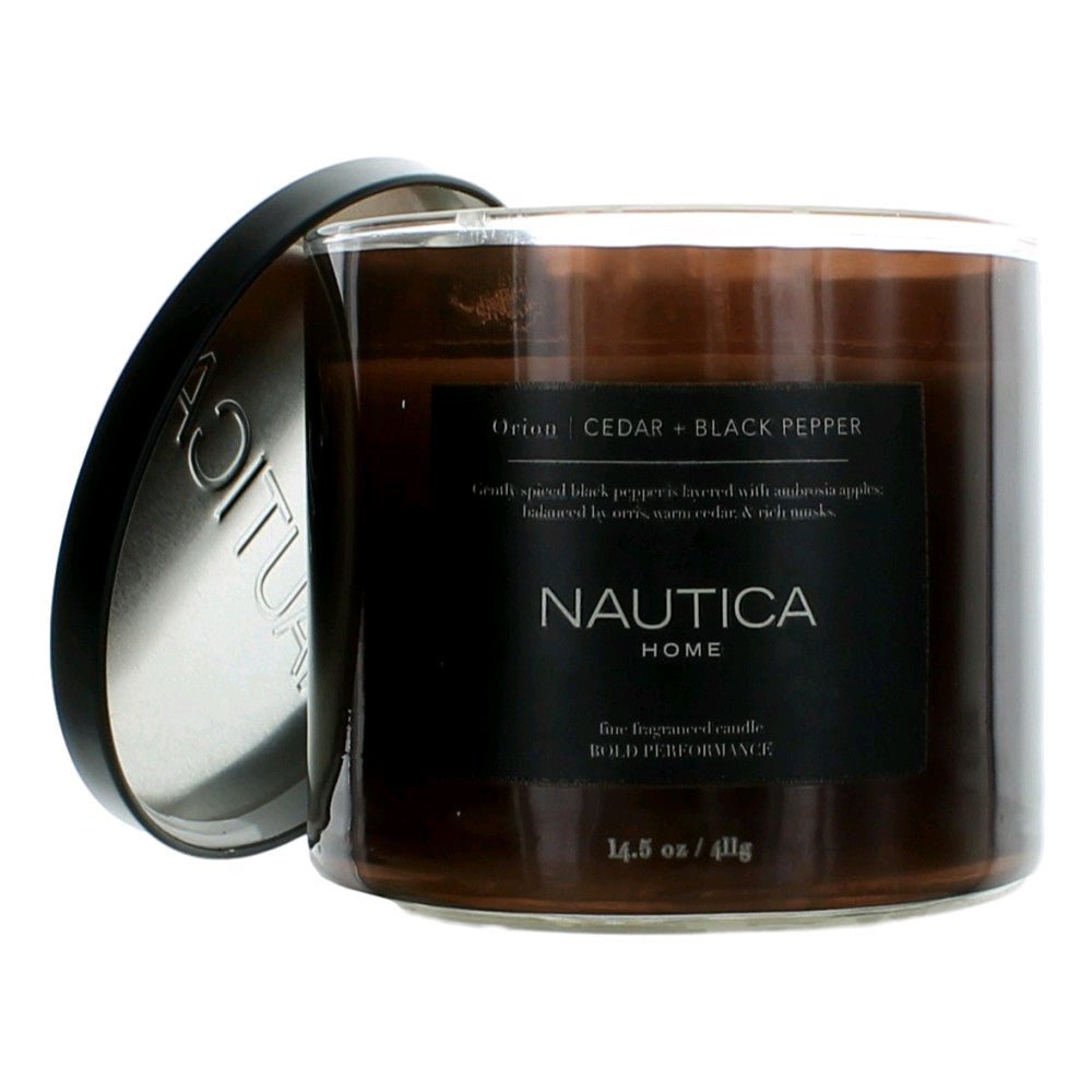 Nautica 14.5oz Soy Wax Blend 3 Wick Candle Orion Cedar & Black Pepper - Rochan Shop