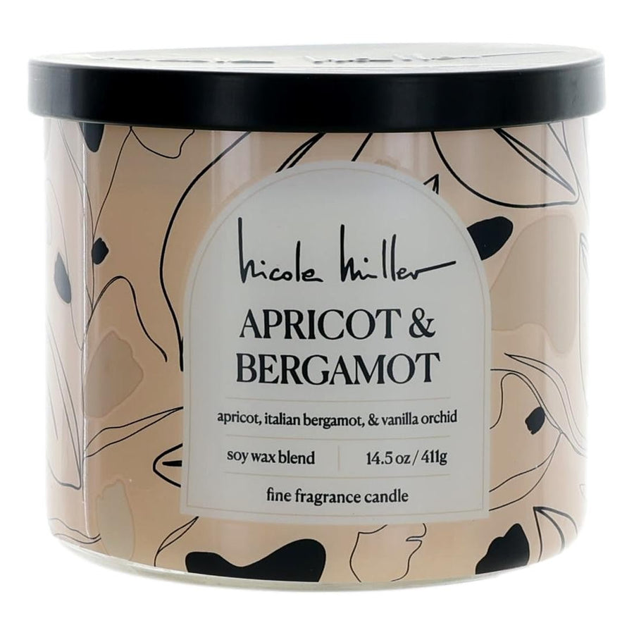Nicole Miller 14.5 Oz Soy Wax Blend 3 Wick Candle Apricot & Bergamot - Rochan Shop