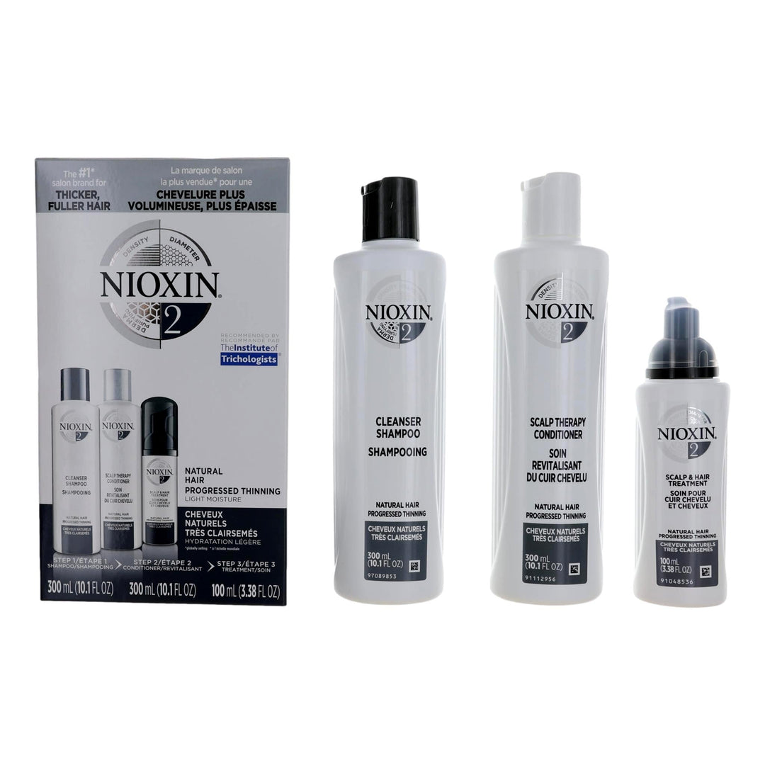 Nioxin 3 D Care System Kit 2 For Natural Hair Progressed Thinning Light Moisture - Rochan Shop