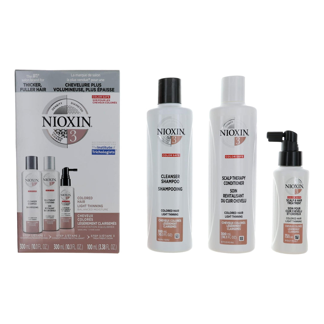 Nioxin 3 D Care System Kit 3 For Colored Hair Light Thinning Balanced Moisture - Rochan Shop