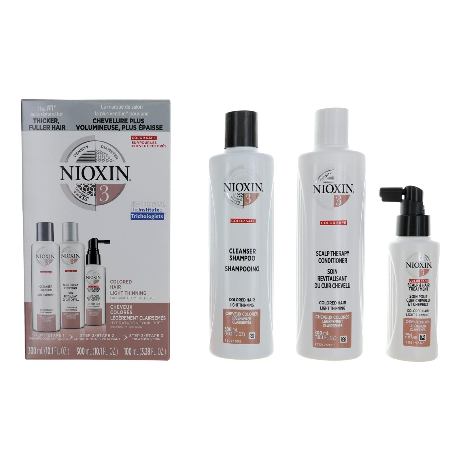 Nioxin 3 D Care System Kit 3 For Colored Hair Light Thinning Balanced Moisture - Rochan Shop
