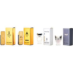 Paco Rabanne Variety By Paco Rabanne 1 Million Edt & 1 Million Elixir Parfum Intense & Invictus Edt & Phantom Edt And All Are Spray 0.17 Oz Minis (Men) - Rochan Shop
