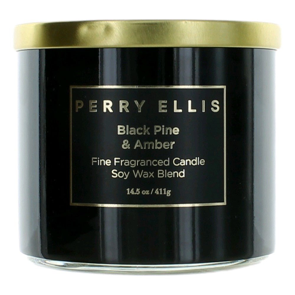 Perry Ellis 14.5 Oz Soy Wax Blend 3 Wick Candle Black Pine & Amber - Rochan Shop