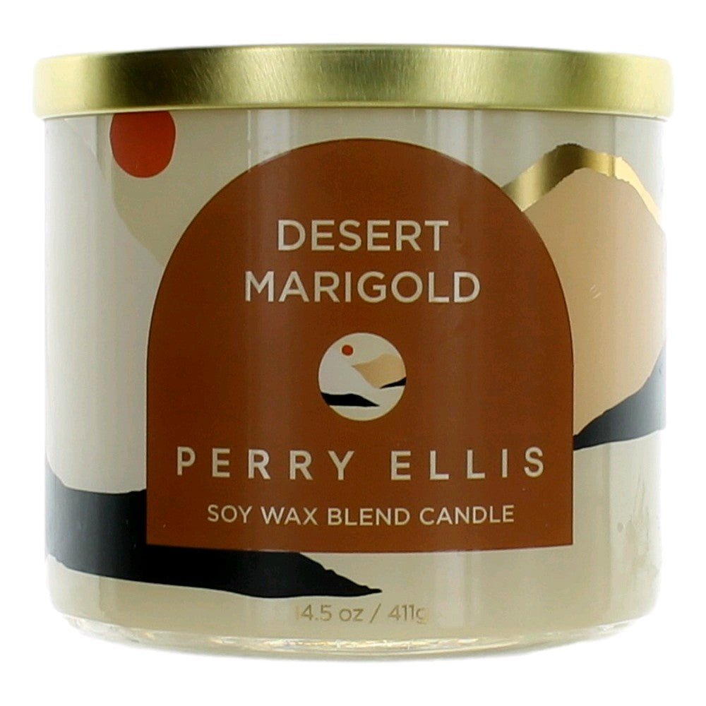 Perry Ellis 14.5 Oz Soy Wax Blend 3 Wick Candle Desert Marigold - Rochan Shop