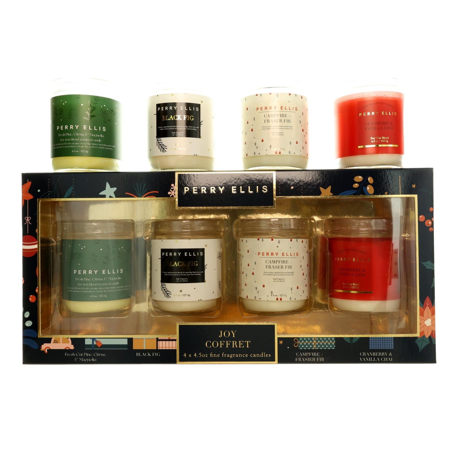Perry Ellis Joy Coffret By Perry Ellis, 4 Piece Variety Candle Set - Rochan Shop