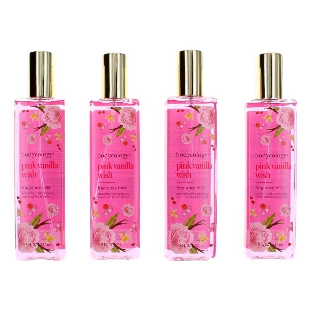 Pink Vanilla Wish By Bodycology, 4 Pack 8 Oz Fragrance Mist For Women - Rochan Shop