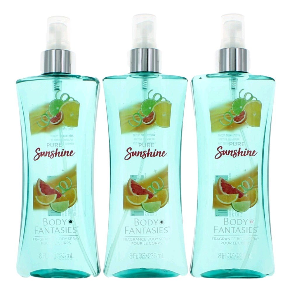 Pure Sunshine By Body Fantasies, 3 Pack 8oz Fragrance Body Spray Women - Rochan Shop