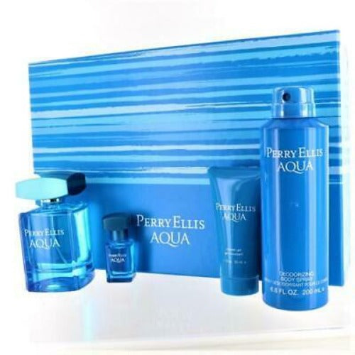 Perry Ellis Aqua 4 Piece Gift Set Perry Ellis Men's Gift Sets - Rochan Shop