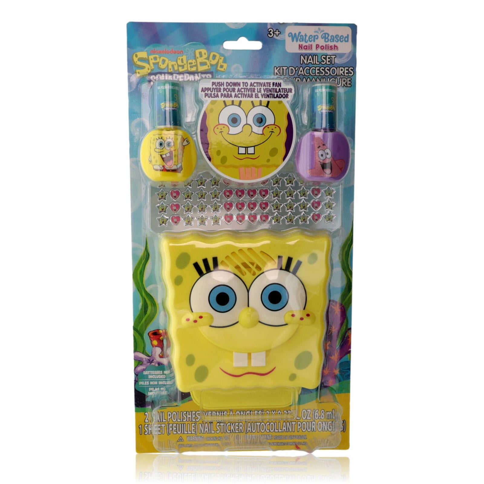 Spongebob Nail Set With Nail Dryer, 14 Piece Set For Kids - Rochan Shop