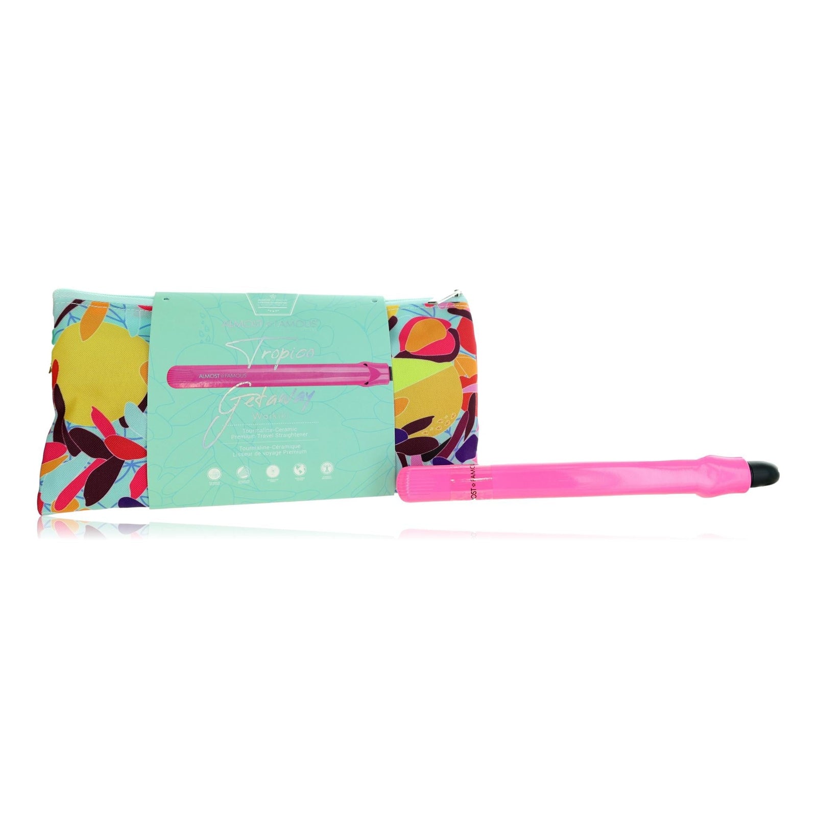 Tropico Getaway, Tourmaline Cermaic Flat Iron With Travel Bag Waikiki - Rochan Shop