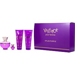 Versace Dylan Purple By Gianni Versace Eau De Parfum Spray 3.4 Oz & Body Lotion 3.4 Oz & Bath & Shower Gel 3.4 Oz & Eau De Parfum 0.17 Oz Mini (Women) - Rochan Shop