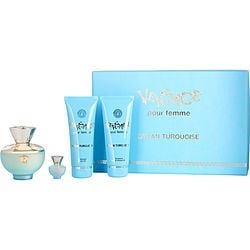 Versace Dylan Turquoise By Gianni Versace Edt Spray 3.4 Oz & Shower Gel 3.4 Oz & Body Gel 3.4 Oz & Edt 0.17 Oz Mini (Women) - Rochan Shop