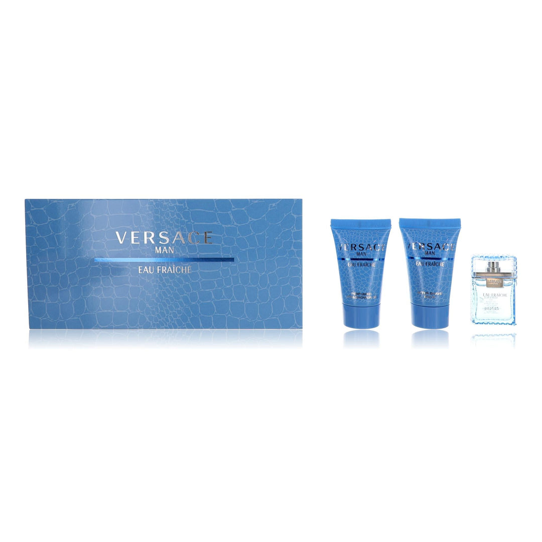 Versace Man Eau Fraiche By Versace, 3 Piece Mini Set For Men - Rochan Shop