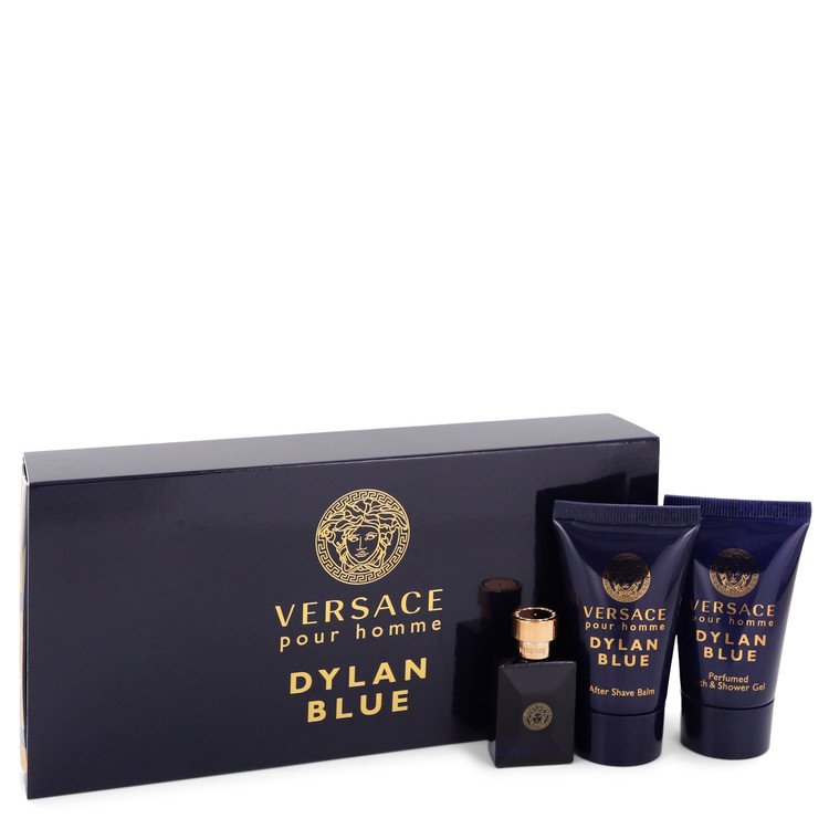 Versace Pour Homme Dylan Blue By Versace Gift Set 0.17 Oz Mini Edt + 0.8 Oz After Shave Balm + 0.8 Oz Shower Gel (Men) - Rochan Shop