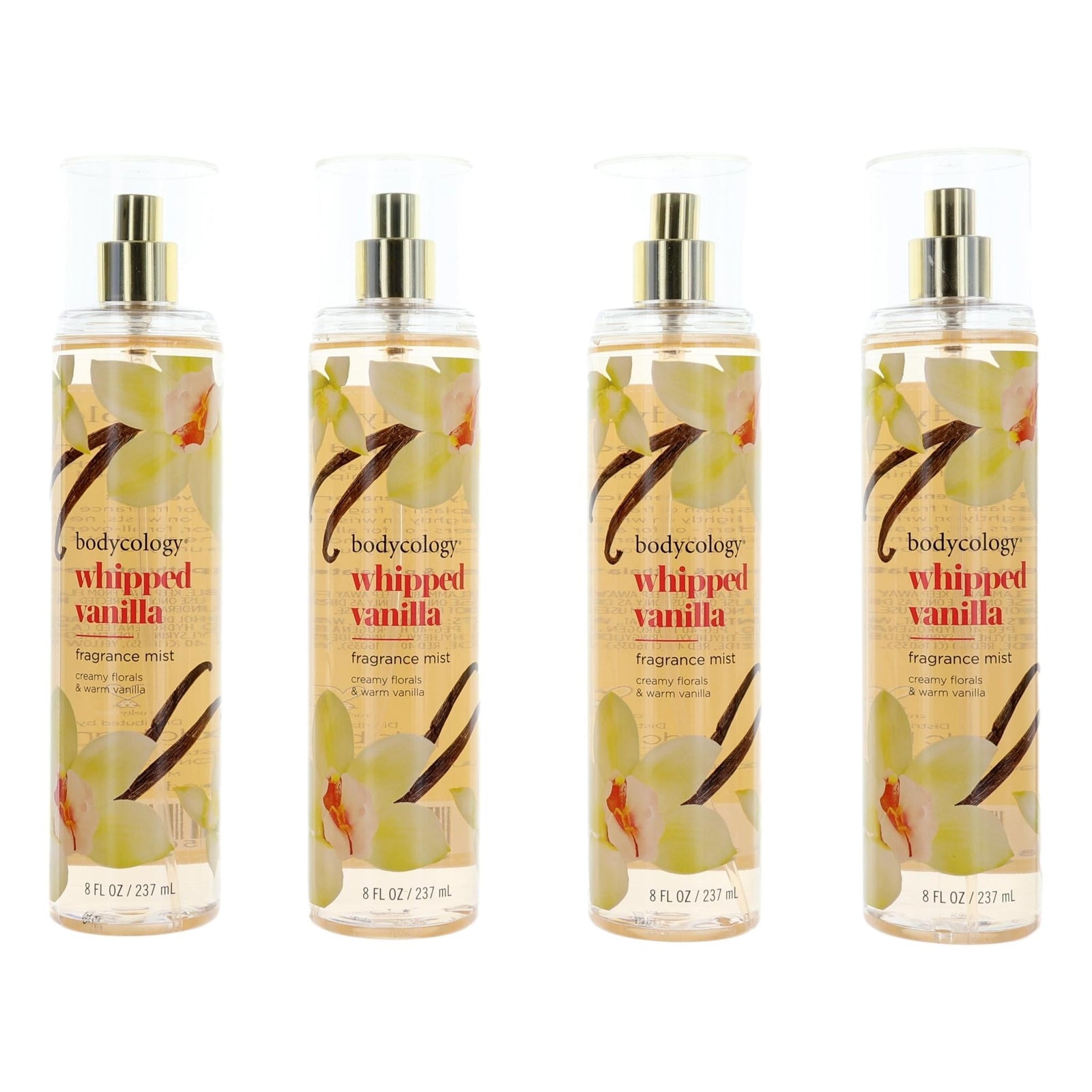Whipped Vanilla By Bodycology, 4 Pack Of 8 Oz Fragrance Mist For Women - Rochan Shop